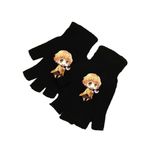 Xinchangda Tokitou Muichirou yarım parmak eldiven Kamado Tanjiro Hashibira Inosuke Anime eldivenleri Unisex örme eldiven yumuşak kış eldivenleri karikatür eldiven, Agatsuma Zenitsu, One Size