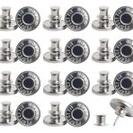 XINCHENG 12 Adet Kot Düğmesi Dikişsiz 17 mm Instant Buttons Jeans, Pantolon Düğmeleri Enger Machen, Gümüş Kot Düğmeleri Perçinli