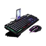 Xinh (Siyah) Gökkuşağı LED Oyun Klavyesi pc Ps4 Xbox One 360 Için Fare Seti Arkadan Aydınlatmalı USB (Yurt Dışından)