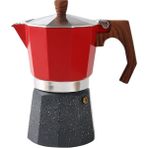Xinh Talice Stil Sekizgen Kırmızı 300 ml Moka Pot