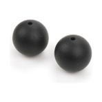 Xinhang 100 Adet 15 mm. Silikon Yuvarlak Gevşek Boncuk Dıy Hemşire Hediye Yuvarlak Silikon Boncuk Diş Kaşıyıcı Kolye (Yurt Dışından) - Siyah