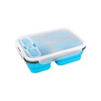 Xinhang 1100ML Silikon Katlanabilir Taşınabilir Öğle Yemeği Kutusu Büyük Kapasiteli Kase Öğle Yemeği Bento Kutusu Katlanır Lunchbox Çevre Dostu | Çevre Dostu (Mavi) (Yurt Dışından)