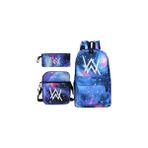 Xinhang Takım Alan Walker Satchel Anime Rahat Okul Çantası Sırt Çantası ve Kalem Çantası Messenger Çanta (Yurt Dışından) - Mavi