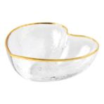 Xinhang Yaratıcı Cam Kase Meyve Salatası Kase Noodle Pirinç Kase Kristal Kalp Şeklinde Altın Kenar Cam Kase Dekorasyon Kahvaltı Sofra Takımı | Kaseler (Yurt Dışından) - Şeffaf