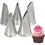 xinhong Gül Çiçeği Boru İpuçları Seti, 5 adet Gül Çiçeği Boru İpuçları Seti Paslanmaz Çelik Kek Dekorasyon Kiti Kek Cupcakes için Kendin Yap Buzlanma Nozulu Aracı