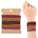 Xinjoduz Boho saç lastiği, kadın, 10 adet, elastik, kırışmaz, düğümlü, örgü, boho saç lastiği, bileklik, kalın ve ince, kıvırcık, uzun saçlar için, 5 renk