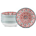 XINLTC Küçük porselen tatlı tabağı, Φ14 cm, renkli kahvaltı tabağı, 8 kişilik pasta tabağı, tatlı, parmak gıdası, ekmek, mezeler, bulaşık makinesinde yıkanabilir ve mikrodalga fırına uygun