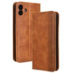 XINNI CMF Telefon 1 için Koruyucu Telefon Kılıfı, PU/TPU Vintage Flip Deri Darbeye Dayanıklı Kapak Manyetik Kitap Tarzı Cüzdan, Kahverengi