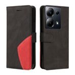 XINNI Koruyucu telefon kılıfı, Xiaomi Poco M6 Pro 4G/Redmi Note 13 Pro 4G, PU/TPU Vintage Flip deri darbeye dayanıklı, manyetik kitap tarzı cüzdan, siyah