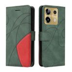 XINNI Xiaomi Redmi Note 13 5G Kılıf için Koruyucu Kılıf, Retro Cep Telefonu Kılıfı Katlanır Kitap Darbeye Dayanıklı PU Deri / TPU, Manyetik Çevirmeli Cüzdan Kılıf, Yeşil