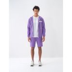 Xint Erkek Lila Pamuk Dokulu Regular Fit Sweat Mont