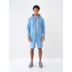Xint Erkek Mavi Pamuk Dokulu Slim Fit Sweat Mont - XL