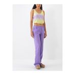 Xint Kadın Lila %100 Keten Regular Fit Pantolon
