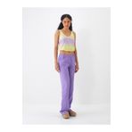 Xint Kadın Lila Regular Fit Keten Basic Pantolon