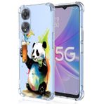 XINYEXIN Oppo A78 5G için şeffaf kılıf, renkli havalı sanat, grafiti serisi, tatlı desen, ultra ince, darbeye dayanıklı TPU şeffaf cep telefonu koruma kılıfı - Panda