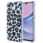 XINYEXIN Samsung Galaxy A15 5G için Şeffaf Kılıf Çiçekler Çiçek Desenli Tasarım İnce Darbeye Dayanıklı Şeffaf Yumuşak TPU Tampon Kılıf Koruyucu Kapak - Leopar