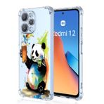 XINYEXIN Xiaomi Poco M6 4G için Şeffaf Kılıf, İnce Darbeye Dayanıklı TPU Tampon Şeffaf Telefon Kılıfı Sevimli Desen, Renkli Havalı Sanat Grafiti Serisi - Panda