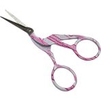XINYI Nakış Dikiş Makası Leylek Desenli Baskılı mk-lm-101224 Beyaz - Pembe