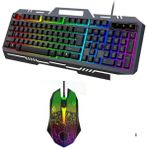 Xira Metal Kasa Rgb 2in1 Oyuncu Gaming Mekanik Hisli Kablolu Türkçe Q Klavye ve Rgb Mouse Seti