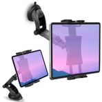 Xishwon Araba Gösterge Paneli ve Ön Cam Tablet Tutucu, iPad Pro 12,9/11/10,5/9,7/Air/Mini, Samsung Galaxy Tab, 4,7-12,9 inç Tabletler ve Telefonlar için 360° Dönen Pencere Gösterge Standı, TPU Vantuzlu Yapışkan Jel ve Ped