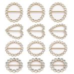 Xiufortion 12 adet (4 şekil karışık) 2,8 cm Yapay Elmas Tri-Glide Tokalar (Metal taban) Tişört Klipsleri Eşarp Yüzük Klipsleri DIY el yapımı klipsler O-şekilli halka düğmesi, Altın, 1.1"