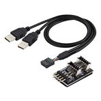 xiwai Key-A Tip-E Çift USB 3.1 Ön Panel Soketi USB 2.0 Tip-A 9Pin 10Pin Anakart Başlığı Erkek Kablo Uzatma Adaptörü