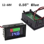 Xiyu Shop 12V-60V Mavi Stil 0.56 '' Kırmızı Mavi LCD Dijital Voltmetre 12V 24V 60V 72V Pil Kapasitesi Göstergesi Kurşun Asit Güç Araba Motosiklet Voltaj Test Cihazı (Yurt Dışından)