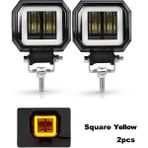 Xiyu Shop 2 Adet Kare Sarı Stil Nlpearl 12V 24V Su Geçirmez LED Bar Offroad 20W LED Çalışma Işığı 6d LED Angel Eyes Işık Çubuğu Suv Atv Kamyon Tekne 4x4 Motosiklet (Yurt Dışından) - araba ışık çubuğu - Renkli