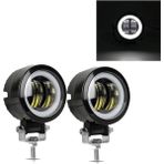Xiyu Shop 2x Beyaz Halka Stili Iw Su Geçirmez Yuvarlak LED Angel Eyes Işık Çubuğu 12V 24V 6500K Beyaz Mavifor Motosiklet Offroad LED Çalışma Işığı (Yurt Dışından) - araba ışık çubuğu - Renkli