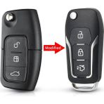 Xiyu Shop Değiştirilmiş 3 HU101 Stili Keyyou Transponder Kesilmemiş Boş Bıçak Araba Anahtarı Kabuk Ford Focus Mondeo Ka Jaguar Xj8 Transit Bağlantı Yok Değiştirme (Yurt Dışından)
