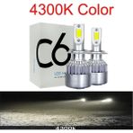 Xiyu Shop H3 Stili 4300K 2 Adet LED Araba Ampulleri H4 H Hb2 H11 H1 H3 H8 H Hb4 H Otomatik Farlar 72W Cob 6000K 3000K 4300K (Yurt Dışından) - araba ampulü - Beyaz