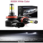 Xiyu Shop H3 Stili 8000K 4yan Des LED Mını Araba Far Lambası H11 Ampuller H7 H8 H9 Farlar Kiti Hb Hbk Sis Farı 12V LED Lamba Lm (Yurt Dışından) - araba ampulü - Beyaz