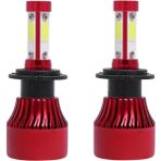 Xiyu Shop H7 Stili Kırmızı Renk 2x Oto Araba Far Ampülleri 4 Taraf H4 LED H7 H11 H8 Hb4 H1 H3 Hb3 100W Lm Araba Styling 6500K 4300K ​​8000K LED Otomotiv (Yurt Dışından) - araba ampulü - Beyaz