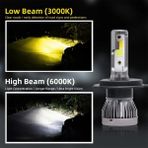 Xiyu Shop H8 Stili 3000K 6000K 2renk Pampsee Mini H7 H4 LED Ampul Araba Far H11 H1 H8 H3 H9 Hb3 Hb4 Hi-Lo Işın 72W Lm Otomatik Far Ledk (Yurt Dışından) - araba ampulü - Beyaz