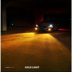 Xiyu Shop H9 Stili 3000K Altın Otomatik Ön Sis Ampulleri Çift Renkli 55W H11 H3 H Hb Hb H27 LED Işıklar Beyaz Sarı Mavi Kırmızı Pembe (Yurt Dışından) - araba ampulü