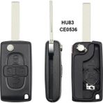Xiyu Shop HU83 CE0536 Stili Keyyou 4 Düğmeler Flip Floding Uzaktan Anahtarlık Durumda Kabuk Fob Peugeot Citroen C8 Kesilmemiş Bıçak Oluk CE0523 (Yurt Dışından)