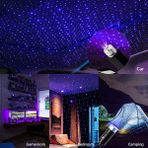 Xiyu Shop Kırmızı Ortam Işıkları Araba Çatı Yıldız Işığı Romantik USB Gece Işığı Atmosfer Lambası Ev Tavan Dekorasyon Işığı (Yurt Dışından) - araba atmosfer ışığı - Renkli