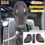 Xiyu Shop Mat Gri-Altın 2 Otomatik Vites Topuzu Kolu Vites El Topu Vw Golf 6 7 R Gtı Passat B7 B8 cc R20 Jetta Mk6 Glı Chromematt Gümüş Dsg Logo (Yurt Dışından)