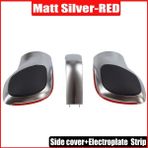 Xiyu Shop Mat Siver-Kırmızı 4 Otomatik Vites Topuzu Kolu Vites El Topu Vw Golf 6 7 R Gtı Passat B7 B8 cc R20 Jetta Mk6 Glı Chromematt Gümüş Dsg Logo (Yurt Dışından)