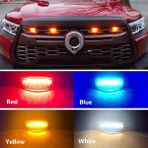 Xiyu Shop Mavi Stil Siyah 3 Lamba Araba Ön Izgara Işıkları Suv Pikap Gündüz Çalışan Lamba Otomatik Modifiye Sürüş Led Kartal Göz Işığı Raptor Tarzı Aksesuarlar (Yurt Dışından) - Renkli