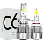 Xiyu Shop NO.9007 Stili C6 Coolfox C6 LED H1 H3 H4 LED Far H7 H8 H9 H11 H H27 Araba Ampulleri Oto Lamba 12V 6000K (Yurt Dışından) - araba ampulü - Beyaz
