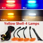 Xiyu Shop Siyah 3 Lamba Stili Sarı 4 Lamba Araba Ön Izgara Işıkları Suv Pikap Gündüz Çalışan Lamba Otomatik Modifiye Sürüş LED Kartal Göz Işığı Raptor Tarzı Aksesuarlar (Yurt Dışından) - araba atmosfer ışığı - Renkli