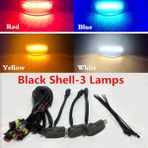 Xiyu Shop Siyah 3 Lamba Stili Siyah 3 Lamba Araba Ön Izgara Işıkları Suv Pikap Gündüz Çalışan Lamba Otomatik Modifiye Sürüş LED Kartal Göz Işığı Raptor Tarzı Aksesuarlar (Yurt Dışından) - araba atmosfer ışığı - Renkli