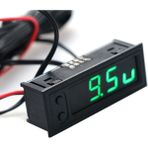 Xiyu Shop Yeşil Stil Ootdty Dıy Işlevli Yüksek Hassasiyetli Saat Iç ve Dış Araç Sıcaklığı Pil Voltajı Monitör Panel Metre Dc 12V (Yurt Dışından)