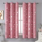 XJHDS 1Pcs132-274cm Pembe Termal Yalıtımlı Perdeler, Modern Tasarım, Dayanıklı Kumaş, Oda Karartma Perdeleri, Karartma Perdeleri, Ses Azaltma
