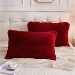 XJHWD 1/2 adet 50 x 70 cm Suni Kürk Kırlent Kılıfı Yumuşak Peluş Bel Yastığı Kılıfı Çeşitli Renkler Kabarık Dekoratif Kanepe Kanepe için