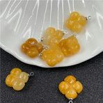 XJSDI 17MM 2 adet dört yapraklı çiçek doğal taş boncuk bilezik yapımı için doğal taş boncuk/çekicilik/kolye takı yapımı için