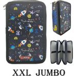 Xl Jumbo Model Astronot Kalem Kutusu Organizer Kalemkutu 3 Bölmeli Kalemlik Siyah
