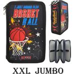 Xl Jumbo Model Basketbol Kalem Kutusu Organizer Kalemkutu 3 Bölmeli Kalemlik Siyah