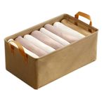 XL Kumaş Saklama Kutusu Kulplu Katlanabilir Niser Giysi Oyuncakları Ev Rafları ve Dolaplar için Saklama Sepetleri Haki 47 x 28 x 20 cm